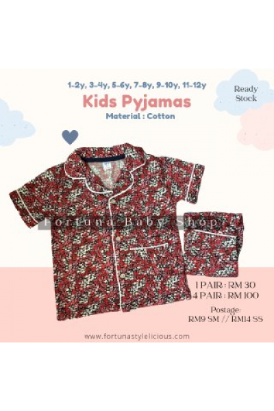 Pyjamas Small flowers (Maroon)